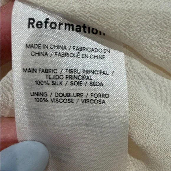 Reformation Aden Silk Dress - Size L - Neutral Combination - Beyond gorgeous! - Picture 10 of 10